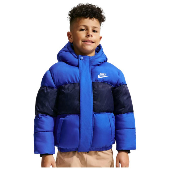 Nike Παιδικό μπουφάν Jacquard Logo Mixed Media Puffer Hooded Jacket